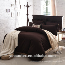 Venda por atacado lisa dobro lados cor sólida cama roupa de cama conjunto